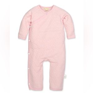 Burt’s Bees baby quilted pink coverall bodysuit onesie pajamas